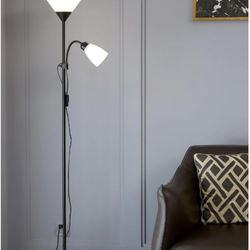Modern LED Floor Lamp, Small Lamp with Flexible Swivel Head Can Rotate 360° Adjustable Height Reading Standing Lamp Suitable for Bedroom Livi