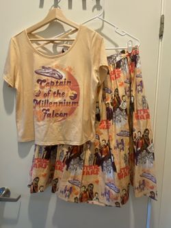 Star Wars Her Universe Skirt (XL) and Top (L) Millennium Falcon Han Solo Disneyland Dress Shop