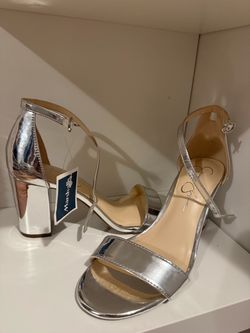 Jessica Simpson Silver Block Heel Sandals