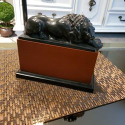 Vintage Sleeping Lion Bookend/Statue