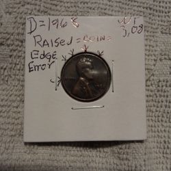 🇺🇸🪙" A. Lincoln Penny.,( Big Errors) Wt:3.08(1968="D")"RAISED Edge Rim Errors  Think"