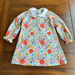 The Oaks Apparel Floral Peter Pan Collar Dress | Size 3T