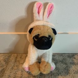 Pug in Bunny Costume Plush 