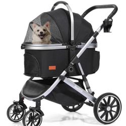 😀 SWITTE Dog Stroller for Small Medium Large Dogs Cats 3 in1 4 Wheels Pet Stroller Foldable Travel Jogger Puppy Stroller with Detachable Carrier