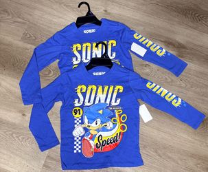 Sonic The Hedgehog Kids Long Sleeve Bundle (2 Pack) Size 4/5 NWT