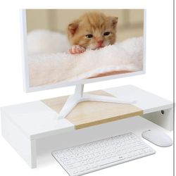 All New 20” Wood Monitor Stand Riser With Storage Shelf 