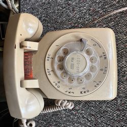 Vintage Beige Rotary Telephone Phone
