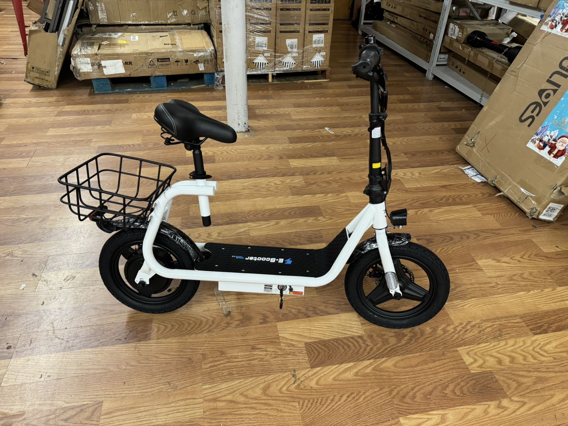 Electric Scooter With Seat & Basket