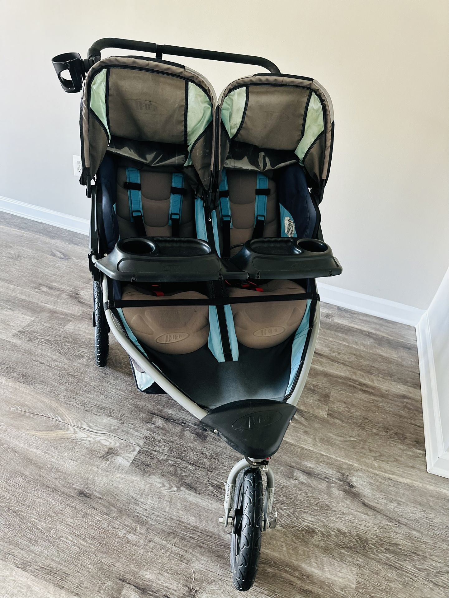 Bob Double Jogger Stroller With Snack Tray And Rain Cover