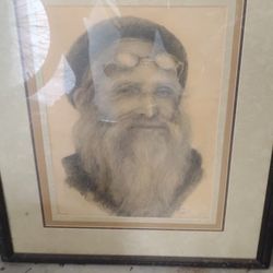 Old Man Sketch Framed