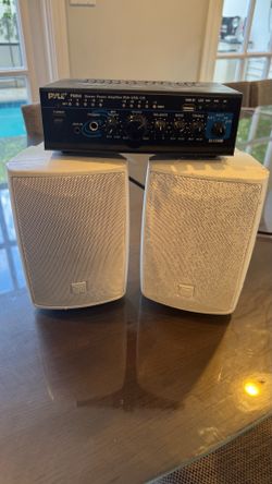 Pyle PTAU45 Stereo Amplifier + Dual LU43PW Outdoor Speakers – Premium Sound System