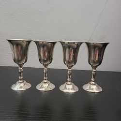 Vintage 4 AMC  Silver Plated Cordial /Goblet Set Preowned