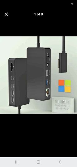 Microsoft Surface Dock: Triple Display (4K HDMI + VGA), 11-in-1 Docking Station with Power for Surface Pro 10/9/8/X/7/6/5/4/3 & Laptop go 6/5/4/3/2/1