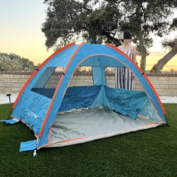 New In Box ZOMAKE 83 X 63 X 52 Inch Tall 3 To 4 Person Pop Up Beach Tent Sun Shade Instant Shelter Not Enclosed For Camping 