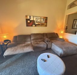 Brown microfiber Sectional Couch