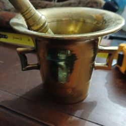 MORTERO ANTIGUO DE BRONCE MUY PESADO DE 4 Y 8 PLGS