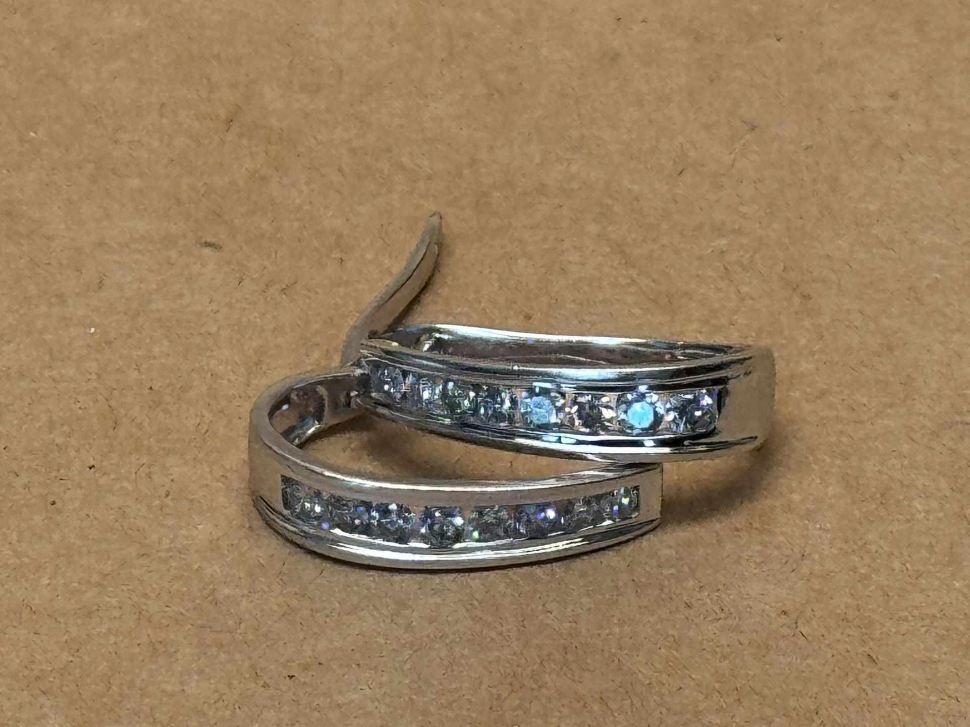 14k Diamond Hoop Earrings.