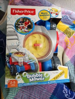 Fisher-Price Bubble Mower, Blue, New
