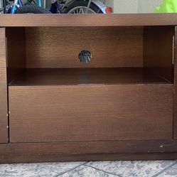 Low Profile TV Stand / Media Console – Dark Espresso, Cabinets + Drawer