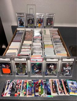 Football card collection includes everything in photos 1990s-current