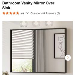 KeonJinn Rectangular Framed Black Mirror