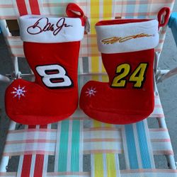 Dale Junior, stocking and Jeff Gordon stocking