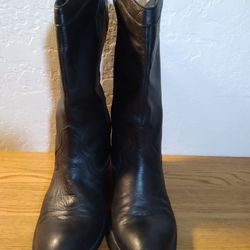 Black Leather Size 9.5 Jessica Simpson Cowgirl Boots 