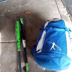 Kids Baseball Bats And Bag With Gloves And Mitts Inside