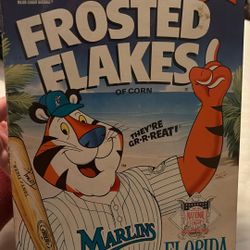 1993 Inaugural Year Florida Marlins Unopened Frosted Flakes Cereal Box 