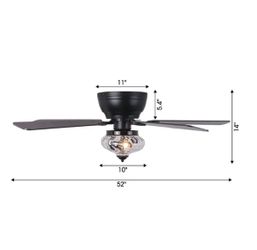 New Parrot Uncle 52” 5-Blade Ceiling Fan with Light & Remote – DC Motor