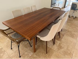 Designer Walnut Dining Table – Solid Wood –