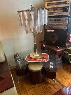 Vintage Crystal Prism Table Lamp