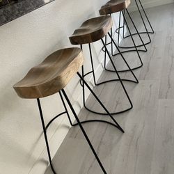 Wood bar Stools (Set Of 4)