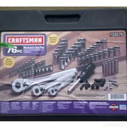 Sears Craftsman 76 Piece Mechanics Tool Socket Set 33576