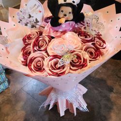 Eternal Roses Bouquet Happy Mother's Day Satin Ribbon Two Tone 