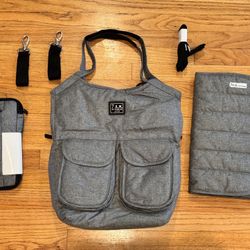 7AM Voyage Diaper Bag Set - Heather Grey (Like New!)