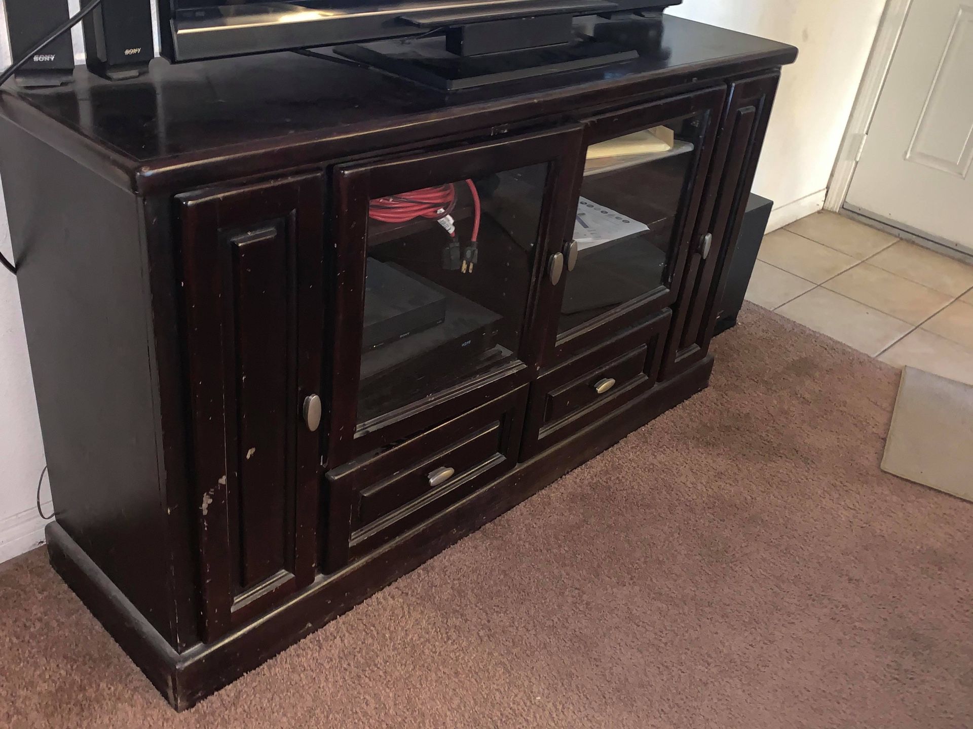 TV Stand 62 1/4 inches x 16 3/4 x 34 3/4 tall