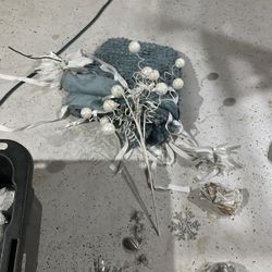 Lot Of White And Silver Christmas Ornaments  And Many Others. Tote Not Included 