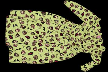 Voodoo Vixen Monster Print Dress Size M Lime Green Horror Bats Retro Goth