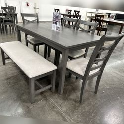 Gray 6 pc dining table set