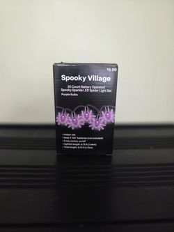 Spooky Village LED Spider String Lights