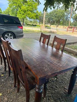 Farm table with 5 chairs