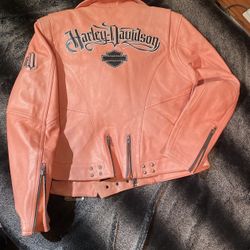 Harley Davidson Pink Leather Jacket Size L