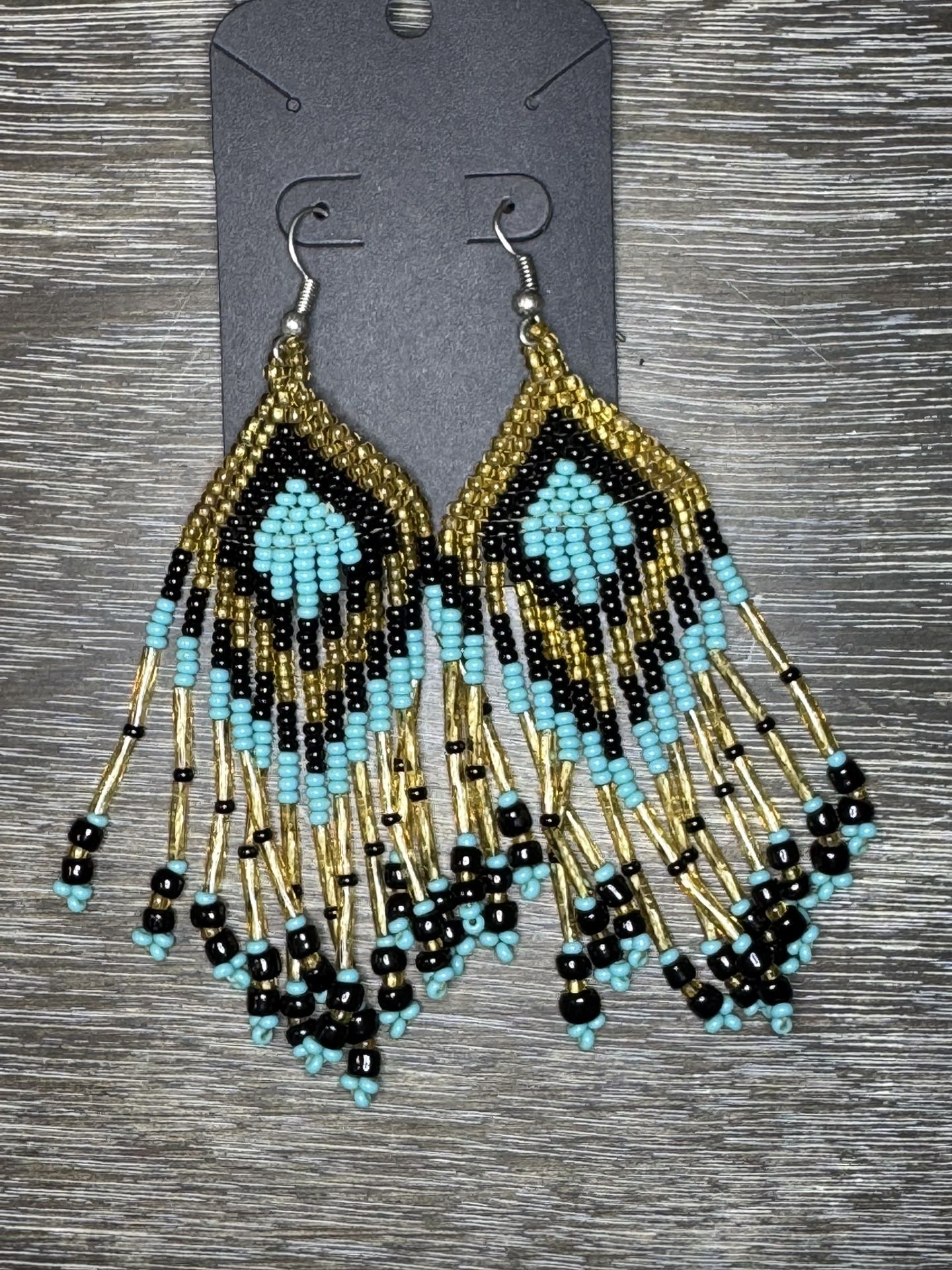 Handmade beaded Fringe Dangle earrings