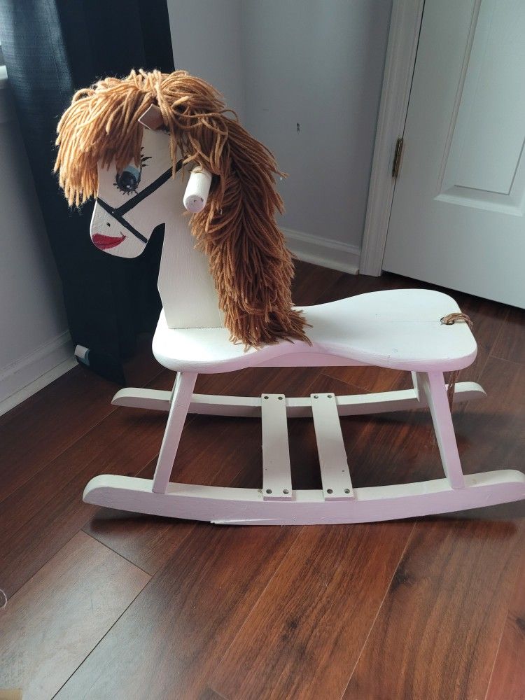 Cute Wood Painted Rockin Horse
