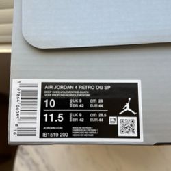 Nike Undefeated Jordan 4 New In box