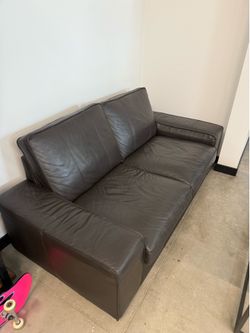 Brown Faux Leather Couch Sofa Loveseat