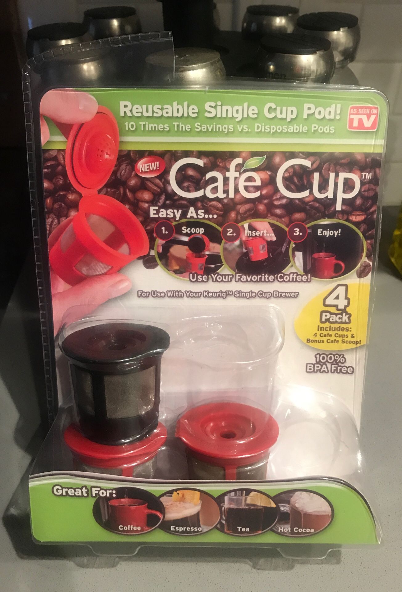 3 reusable Keurig cups