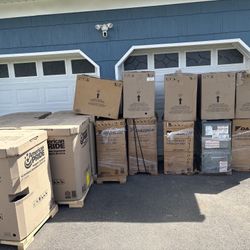 Brand new HVAC equipment, heat pumps