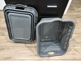 Grey collapsible laundry basket